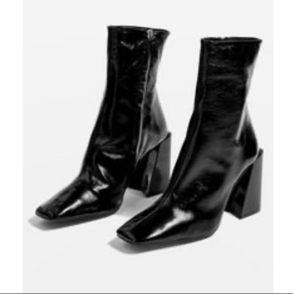 Topshop Harp Ankle Leather Boots New Size 8.5